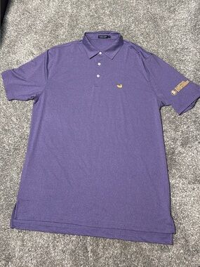 Southern Marsh Men's XL Purple Polo with Yellow Embroidery Barstool